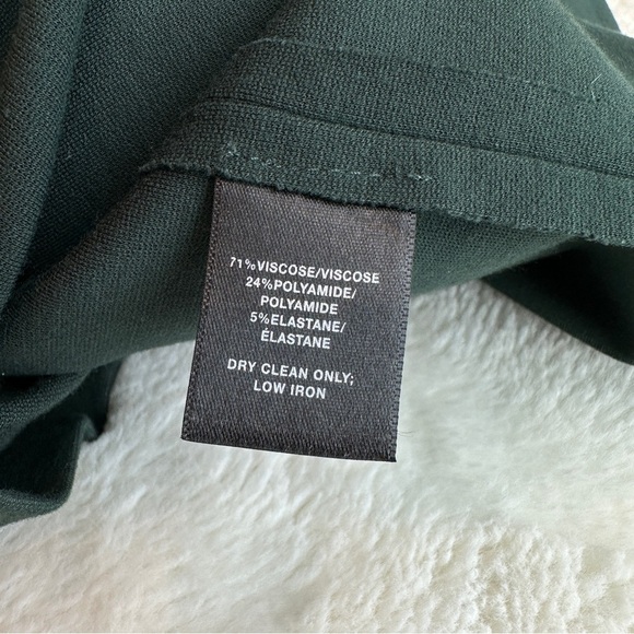 💥SALE💥 Lafayette 148 Paloma Shift 3/4 Sleeve Viscose Green Knee Dress M - Picture 13 of 13